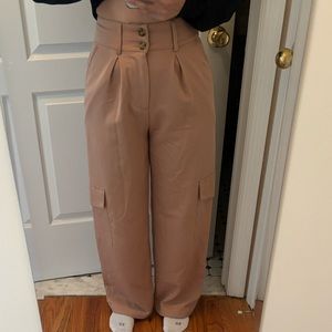 Blush Pink Cargo Trousers